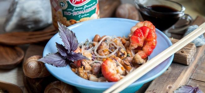 Фунчоза с креветками - 8 рецептов с овощами и соевым соусом с пошаговыми фото