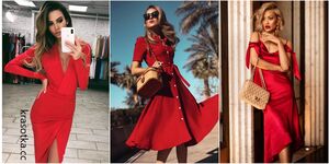 18 идей с чем носить красное платье, чтобы быть всегда в центре внимания