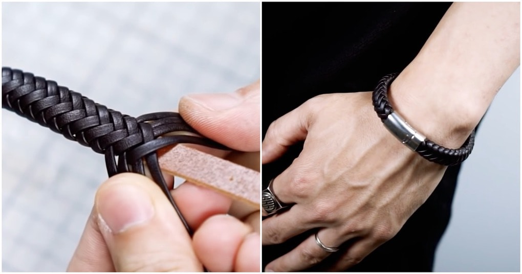 Крутой кожаный браслет своими руками: необычная и предельно простая техникаплетения