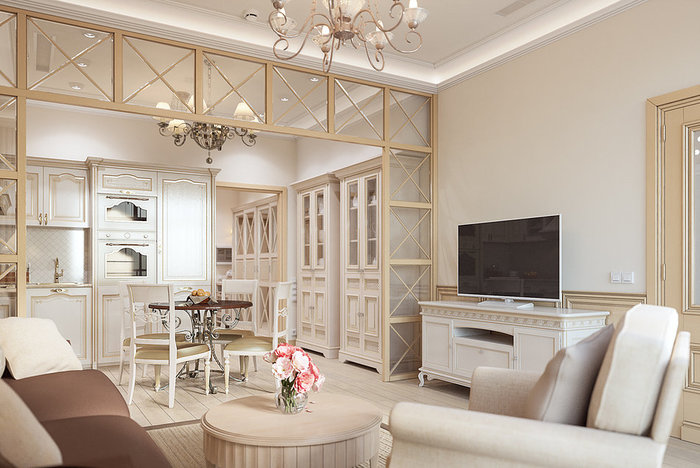 Интерьер гостиной в стиле прованс, дизайн кухни-гостиной с фото — INMYROOM