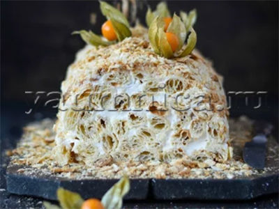 Торт из кукурузных палочек и ирисок — рецепт с фото пошагово