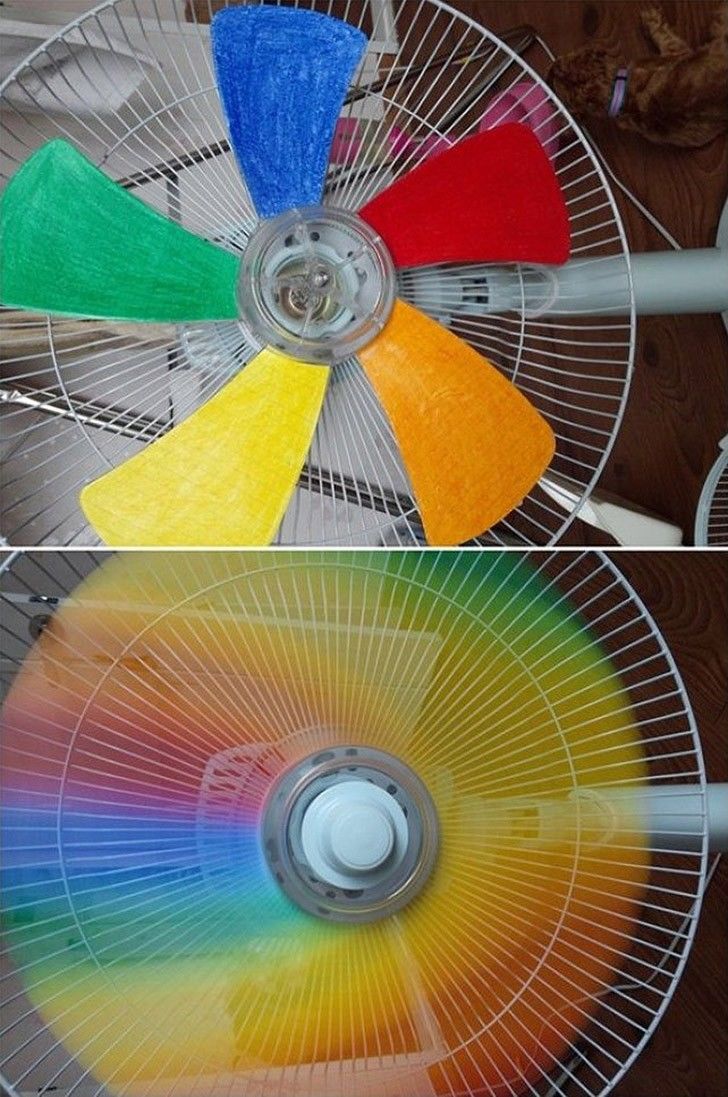 Вентилятор с цветными лопастями