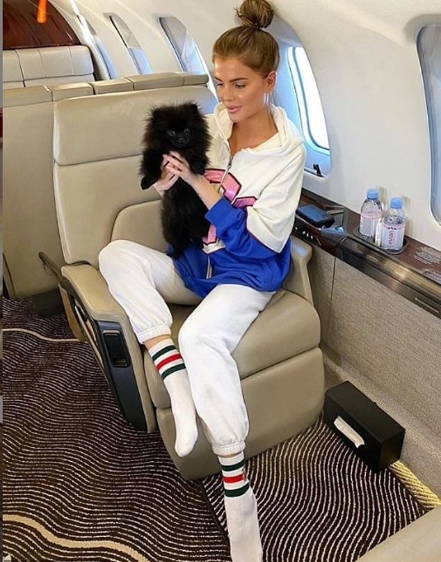 Алена Миллз из Москвы поделилась милым фото с собачкой во время полета на ч...
