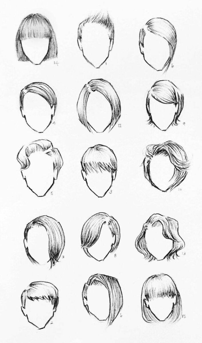 Как поэтапно нарисовать волосы девушки
