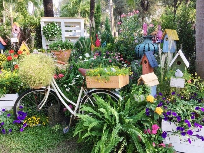 Превращение старого велосипеда в удивительный вело-декор для вашего сада