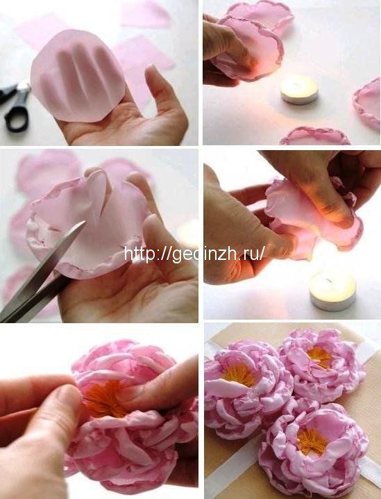 Как сделать цветок на платье из ткани своими руками по шагово