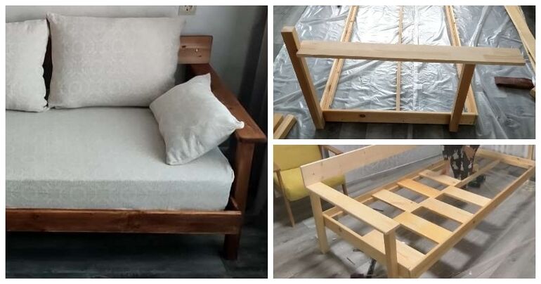 Дизайнерские кровати из дерева - 68 фото
