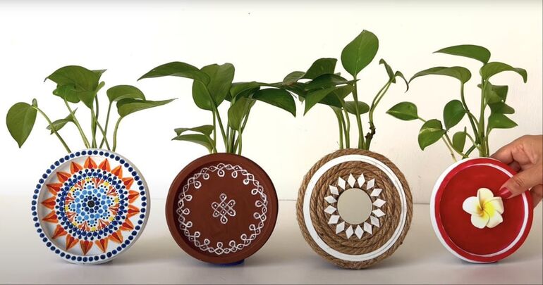 Декор цветочных горшков своими руками: более 50 идей