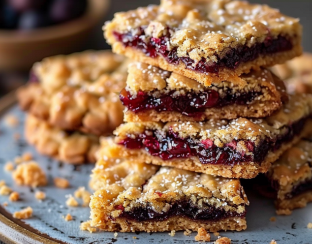 Быстрое овсяное печенье с вареньем