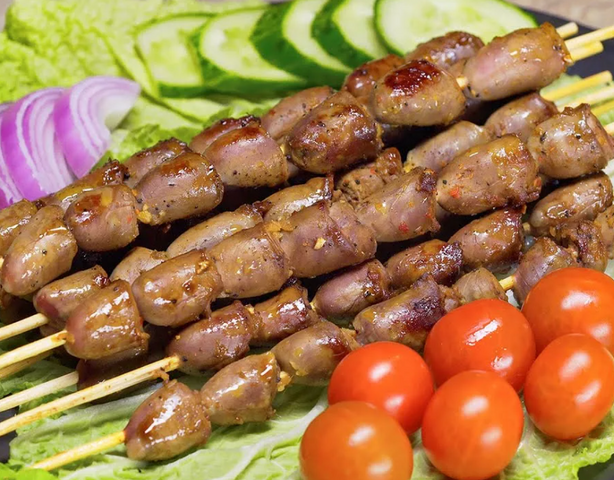 Куриные сердечки на гриле