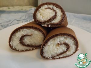Шоколадные блины с кокосовой начинкой