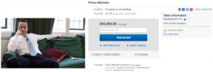На eBay пытались продать Дэвида Кэмерона за &#163;65,9 тыс. 