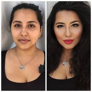 Девушки до и после нанесения макияжа (18 фото)