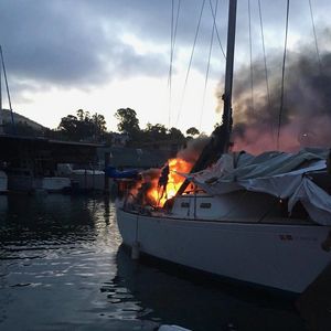 Лодка была объята пламенем! Когда пожар стали тушить, люди заметили забытого пассажира…