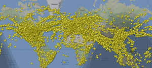 В небе зарегистрировано рекордное количество самолетов