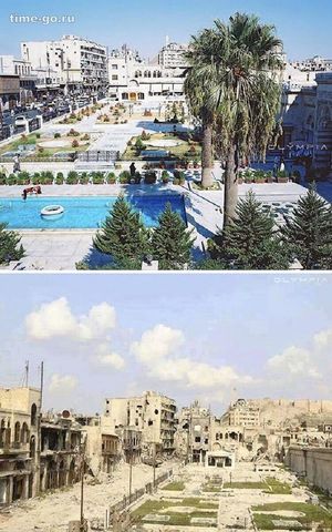 28 до- и послевоенных фото, показывающих, что случилось с крупнейшим городом Сирии
