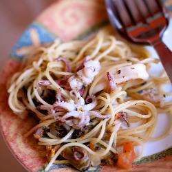 Морепродукты со спагетти