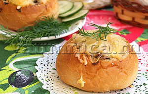 Жульен с грибами в булочке – пошаговый рецепт фото