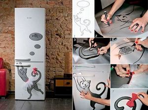 Никаких магнитов: яркий декор холодильника