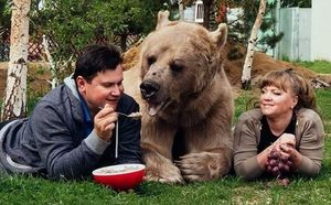Светлана, Юрий и медведь Степан. 25 лет вместе