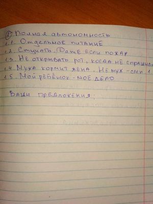 Пришла к маме невестка жить, со списком правил: » пункт 1.3 не открывать рот, когда не спрашивают»