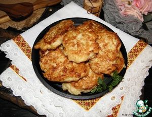 Рубленые картофельно-куриные оладьи с сыром