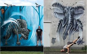 Удивительные животные на работах немецкого стрит-арт художника