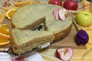 Простой и вкусный насыпной яблочный пирог "Три стакана"