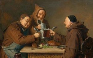 Весёлые монахи на жанровых картинах немецкого художника фон Грютцнера