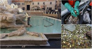 Из римского фонтана ежегодно вылавливают миллионы евро
