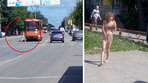 Обнаженная девушка в центре одного из российских городов смутила жителей