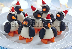 Оригинальная закуска на новогодний стол забавные пингвинчики – рецепт приготовления
