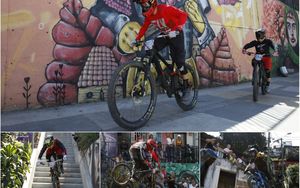 Скоростной спуск на велосипедах в Медельине