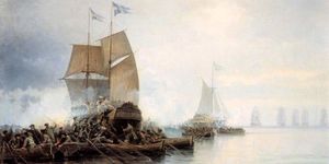 Как морпехи Петра I на лодках шведский корабль захватили