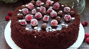 Шоколадно-клюквенный торт - настоящее шоколадное безумие!