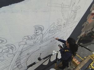 Художники Мария Лопес и Хавьер де Риба и их необычное граффити