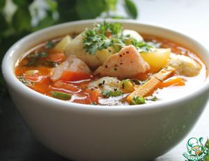 Рыбный суп с сырными шариками