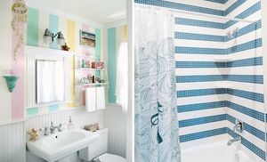 Полосатые ванные комнаты: 15 примеров