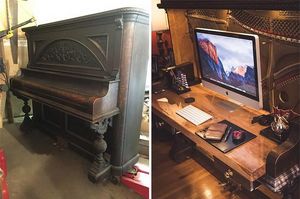 100-летнее пианино превратили в рабочий стол класса люкс