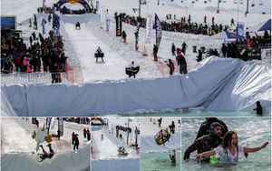 «Прыгни и замерзни»: веселые соревнования в Ливане