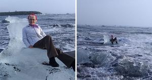 Пожилая женщина хотела сфотографироваться на льдине, но ее унесло в море