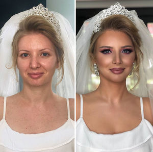 Как выглядят невесты до и после нанесения макияжа — фото