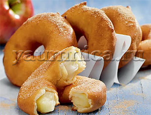 Вкусные яблочные колечки в кляре с корицей – пошаговый фото рецепт