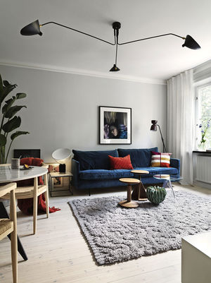Стильные интерьеры и яркий текстиль: небольшая квартира для мужчины в Стокгольме (40 кв. м)
