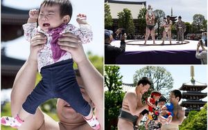 Японский фестиваль, на котором сумоисты заставляют детей плакать