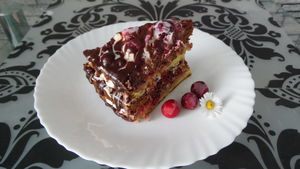 Торт «Вишнёвое удовольствие» — коржи пышные без соды