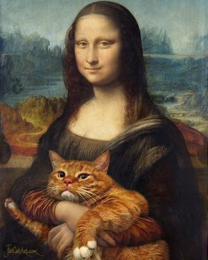 Креативный арт-проект: Толстый  рыжий кот в известных классических картинах