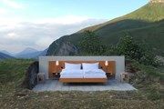 Отель без стен и крыши открылся в швейцарских Альпах