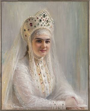 Боярышня в кокошнике (Конец 19 века – начало 20-го), ГЭ - Софья Юнкер-Крамская. (1867—1933)