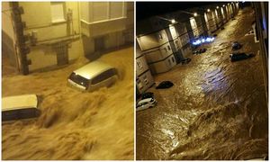 Наводнение в Испании смывает автомобили